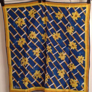 Vintage Vera 60's? Abstract Daffodil Flower Square Scarf